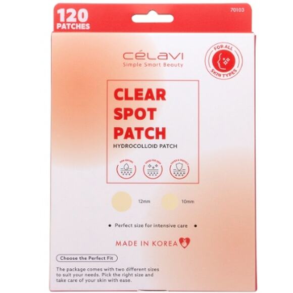 K-Care Celavi Clear Hydrocolloid 120 Patches*2 Sizes*Korean Skincare - Picture 1 of 2
